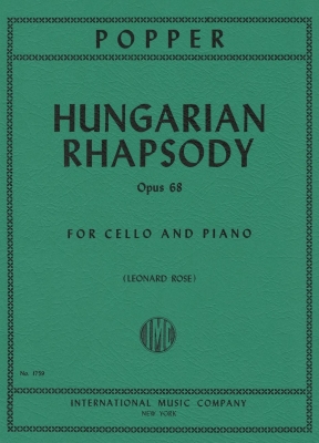 International Music Company - Hungarian Rhapsody, Opus 68 - Popper/Rose - Cello/Piano - Sheet Music