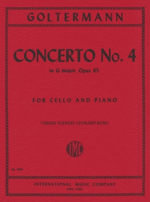 International Music Company - Concerto No. 4 in G major, Opus 65 - Goltermann/Klengel/Rose - Cello/Piano - Sheet Music