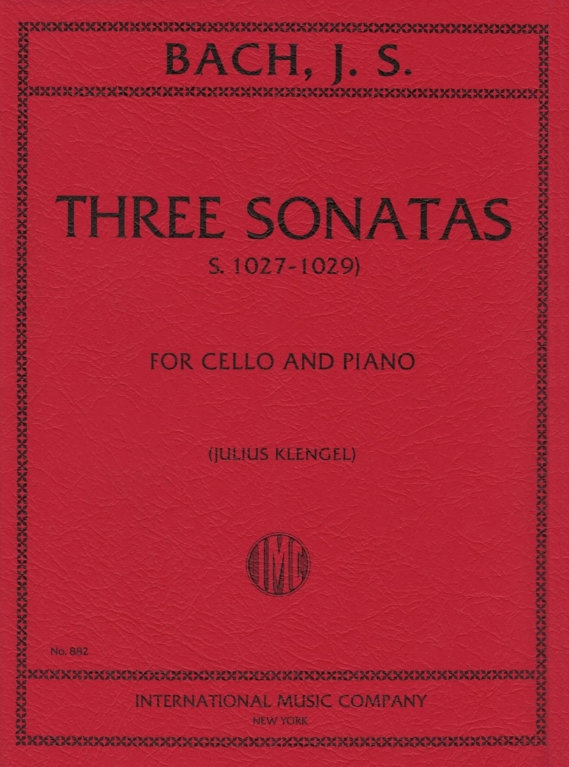 Three Viola da Gamba Sonatas, S. 1027-1029 - Bach/Klengel - Cello/Piano - Book