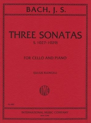 International Music Company - Three Viola da Gamba Sonatas, S. 1027-1029 - Bach/Klengel - Cello/Piano - Book