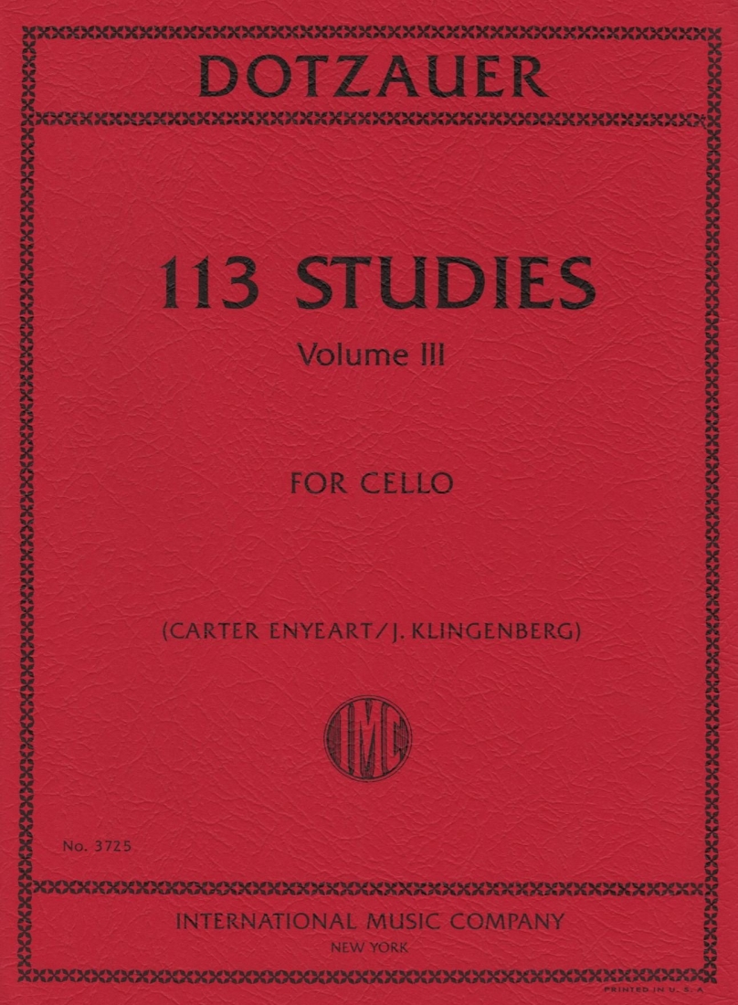 113 Studies, Volume III - Dotzauer /Klingenberg /Enyeart - Cello - Book