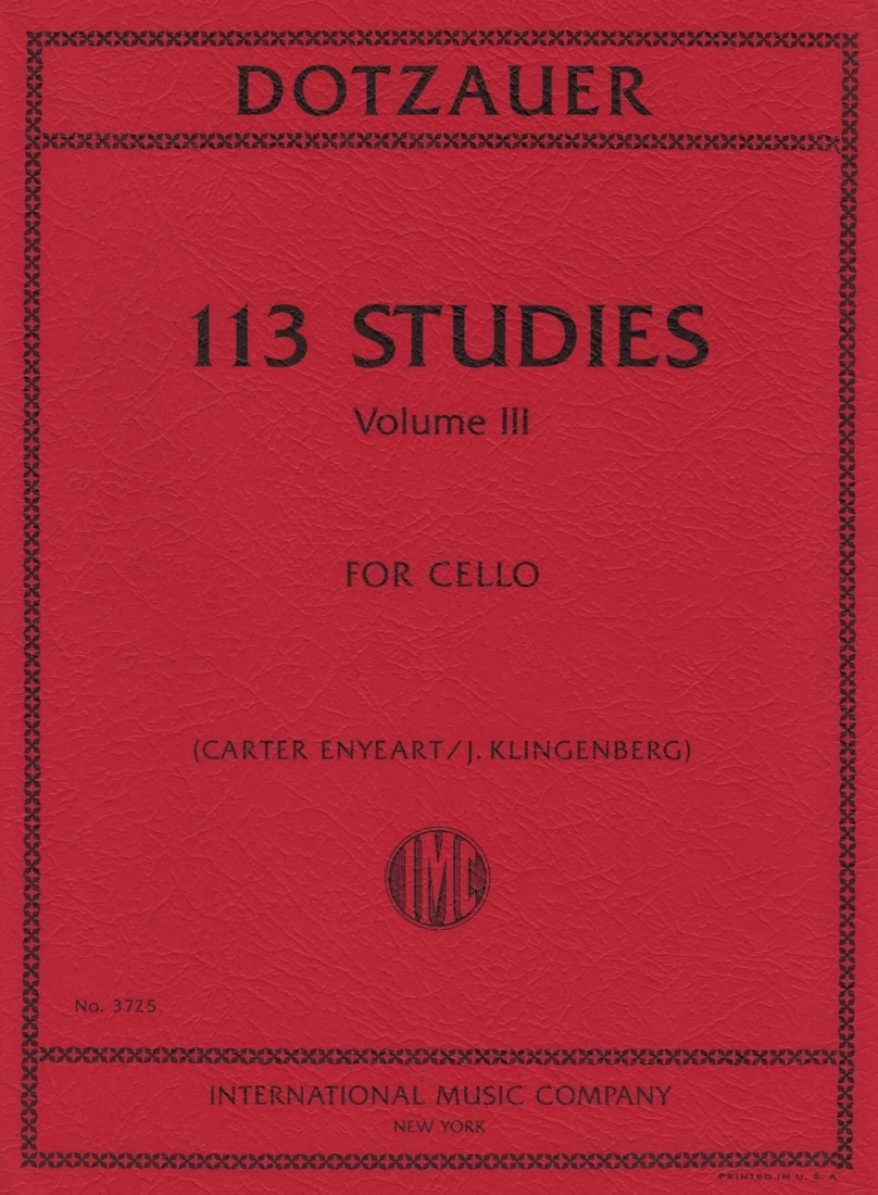 113 Studies, Volume III - Dotzauer /Klingenberg /Enyeart - Cello - Book