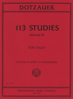 International Music Company - 113 Studies, Volume III - Dotzauer /Klingenberg /Enyeart - Cello - Book