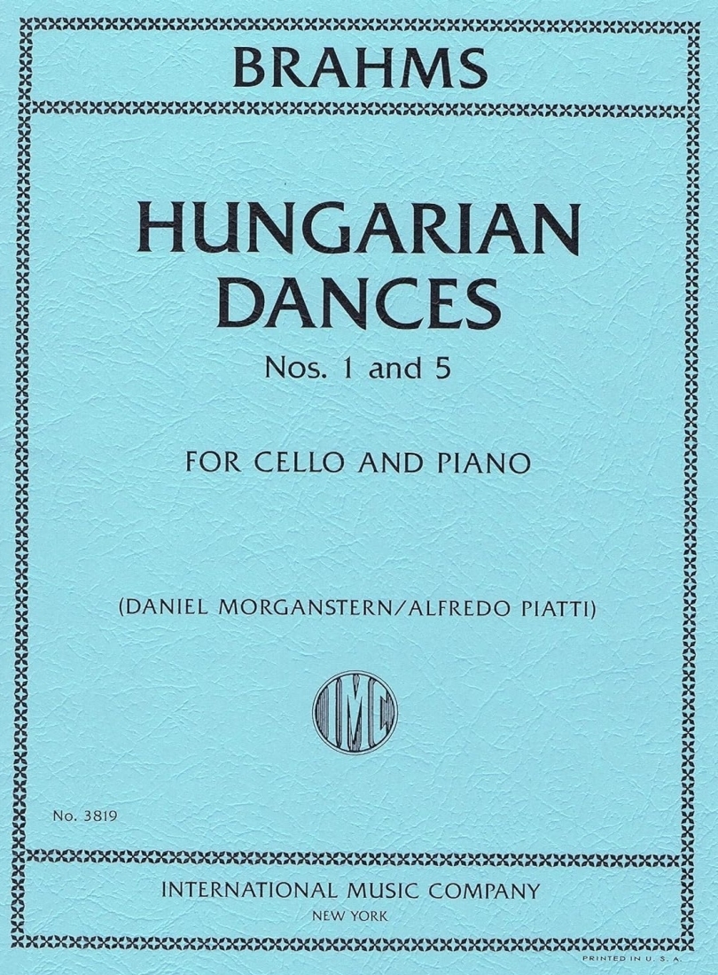 Hungarian Dances, Nos. 1 and 5 - Brahms/Piatti/Morganstern - Cello/Piano - Sheet Music