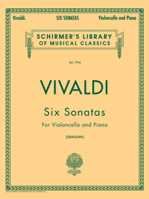 G. Schirmer Inc. - 6 Sonatas - Vivaldi/Graudan - Cello/Piano - Book