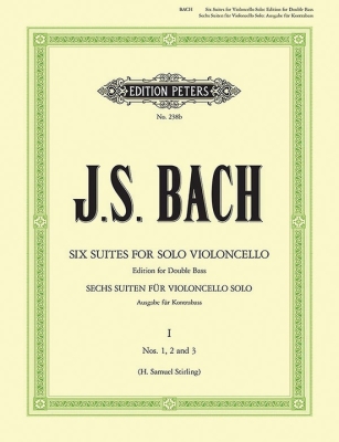 C.F. Peters Corporation - Cello Suites (Transcribed for Double Bass Solo), Vol. 1: Nos. 1-3 - Bach/Sterlling - Double Bass - Book
