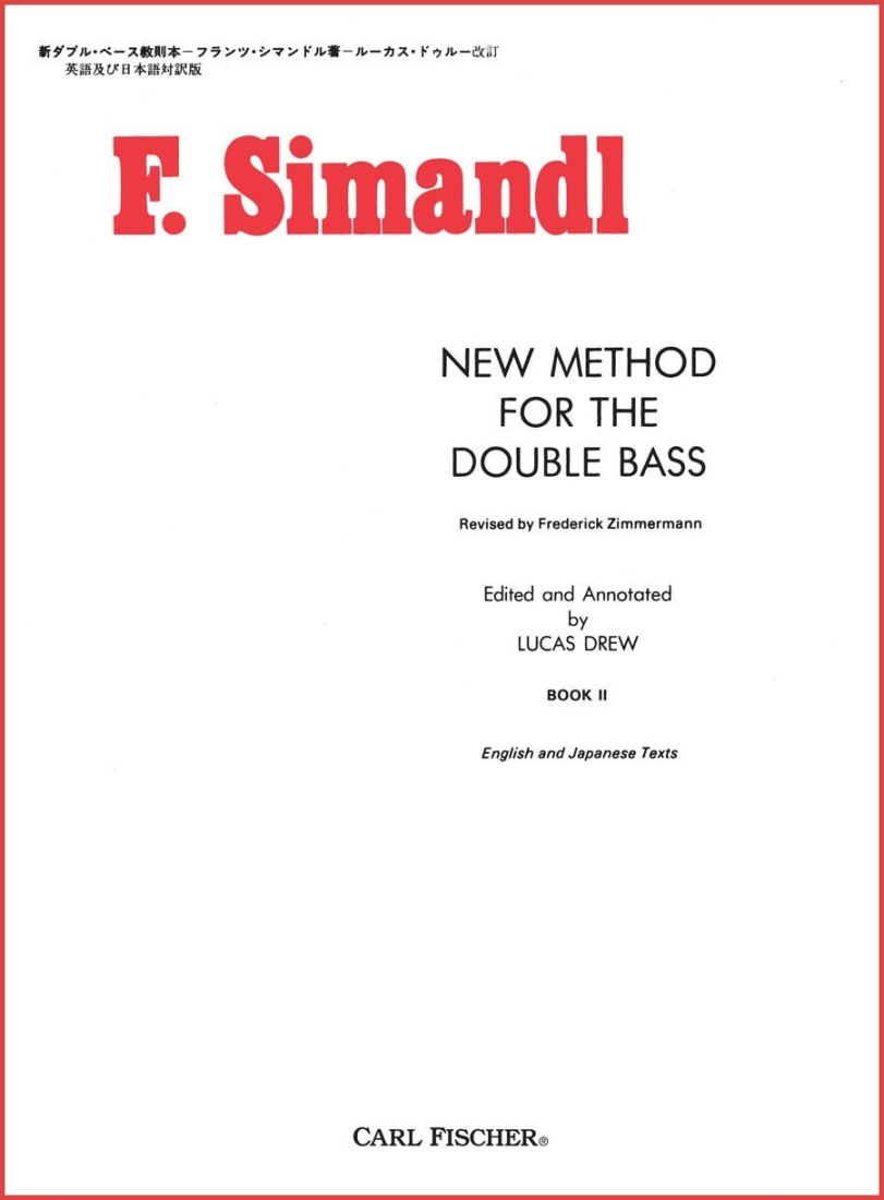 New Method for the Double Bass, Book II - Simandl/Zimmermann/Drew - Double Bass - Book