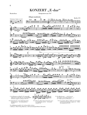 Double Bass Concerto E Major (Krebs 172) - Dittersdorf/Gloeckler - Double Bass/Piano - Sheet Music