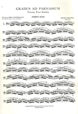 Gradus ad Parnassum: 24 Studies, Book 1 - Simandl/Zimmermann - Double Bass - Book