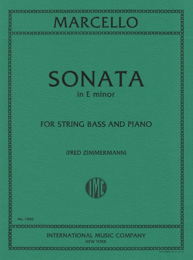 Sonata in E minor - Marcello/Zimmermann - Double Bass/Piano - Sheet Music