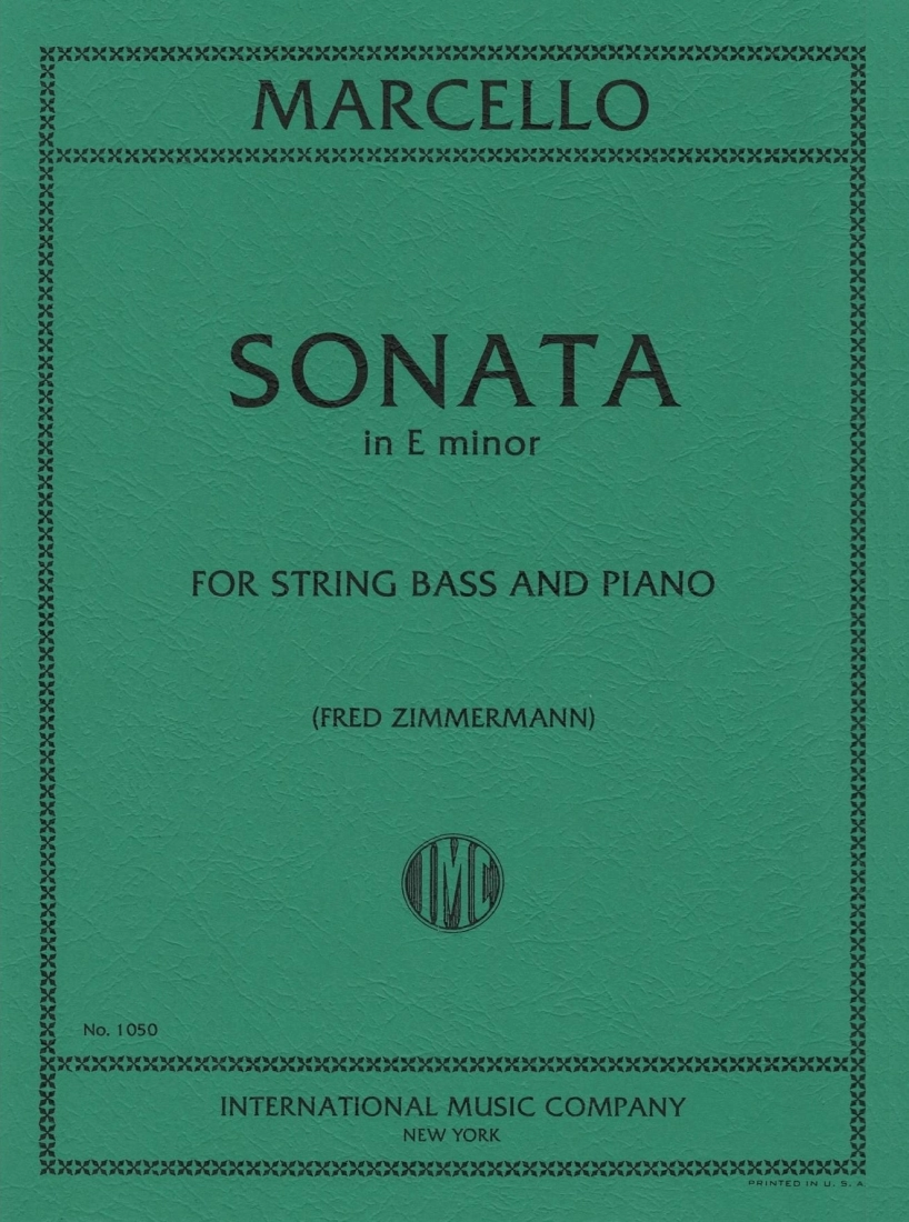 Sonata in E minor - Marcello/Zimmermann - Double Bass/Piano - Sheet Music