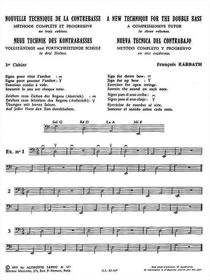 Nouvelle Technique de la Contrebasse, Volume 1 - Rabbath - Double Bass - Book/CD