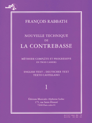 Alphonse Leduc - Nouvelle Technique de la Contrebasse, Volume 1 - Rabbath - Double Bass - Book/CD