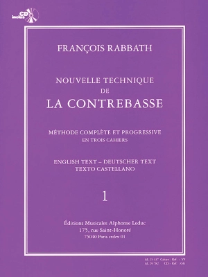 Alphonse Leduc - Nouvelle Technique de la Contrebasse, Volume 1 - Rabbath - Double Bass - Book/CD