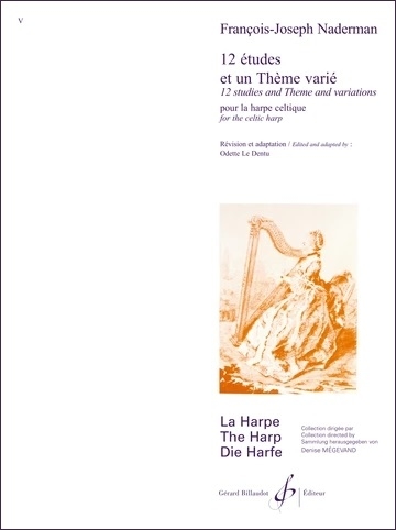 12 etudes et un theme varie - Naderman/Dentu - Celtic Harp - Book