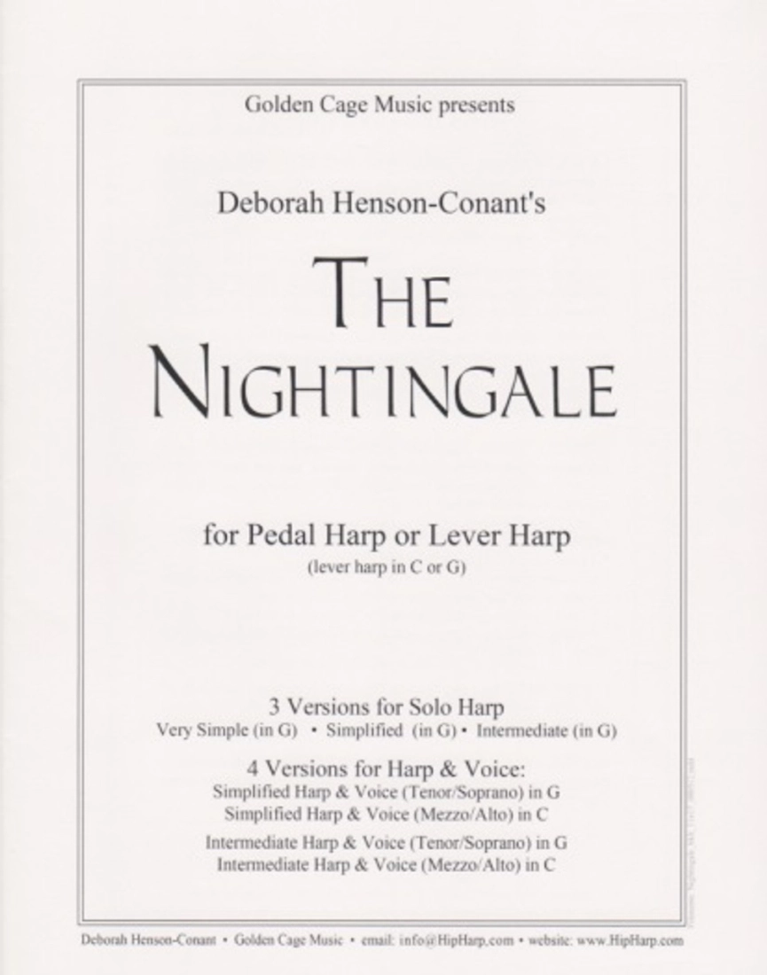 The Nightingale - Henson-Conant - Solo Harp or Harp/Voice - Book