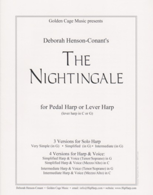 Golden Cage Music - The Nightingale - Henson-Conant - Solo Harp or Harp/Voice - Book