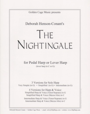 Golden Cage Music - The Nightingale - Henson-Conant - Solo Harp or Harp/Voice - Book