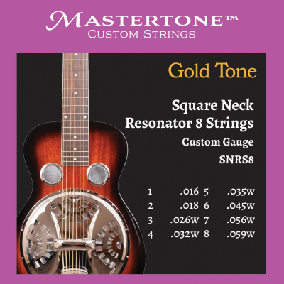 Gold Tone - Square Neck Resonator 8 String Set
