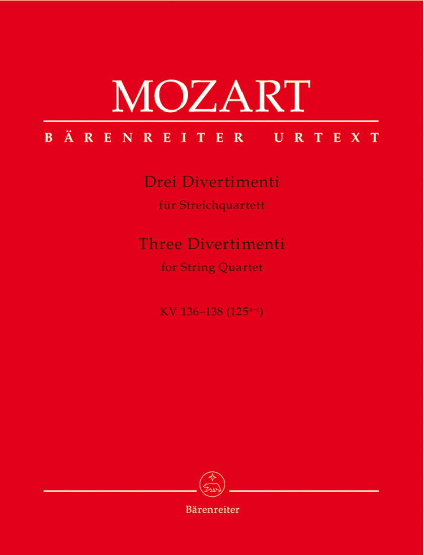 Three Divertimenti for String Quartet K. 136-138 (125a-c) - Mozart/Fussl - String Quartet - Parts Set