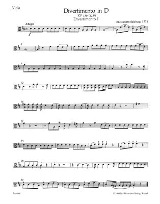 Three Divertimenti for String Quartet K. 136-138 (125a-c) - Mozart/Fussl - String Quartet - Parts Set