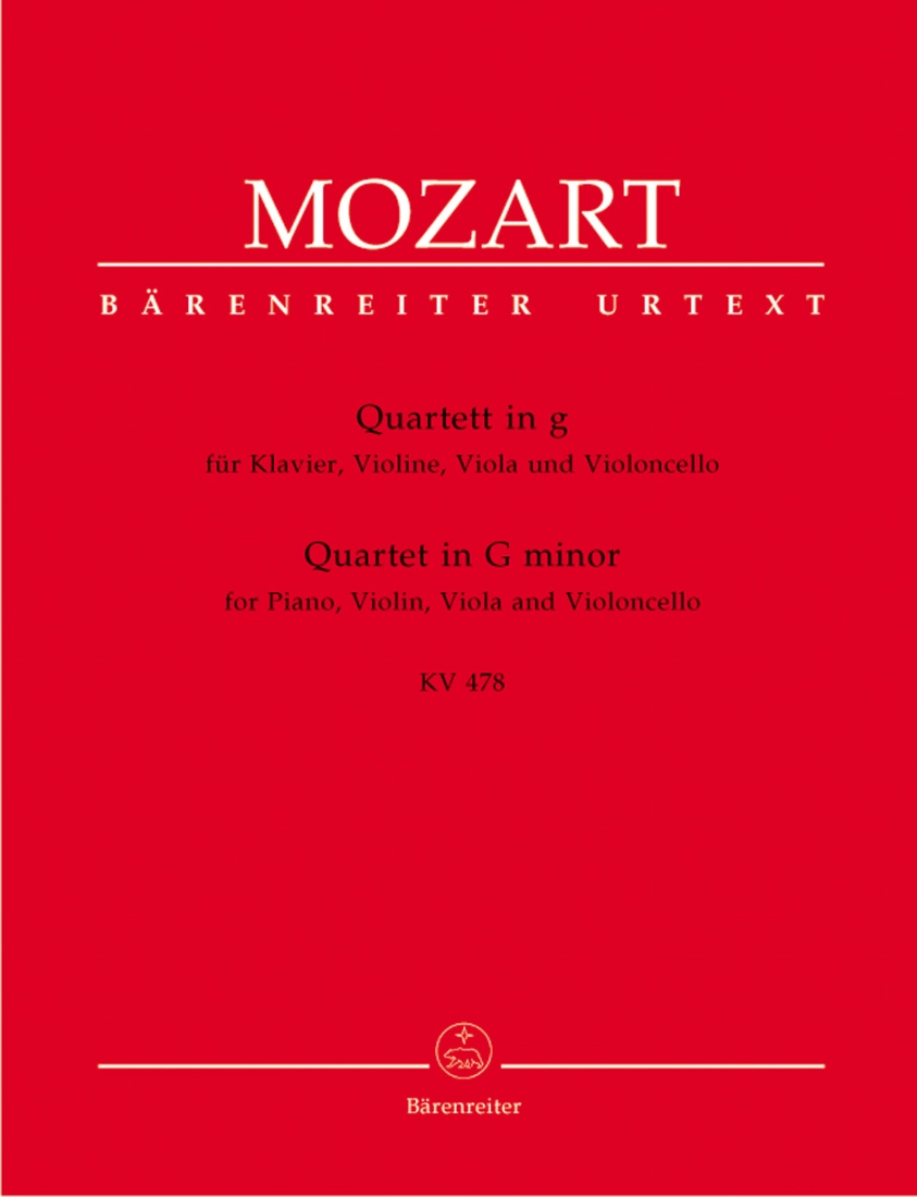 Quartet in G minor K. 478 - Mozart/Federhofer - Violin/Viola/Cello/Piano - Score/Parts