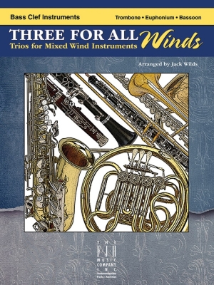 FJH Music Company - Three For All Winds: Trios for Mixed Wind Instruments - Wilds - Bass Clef Instruments - Book
