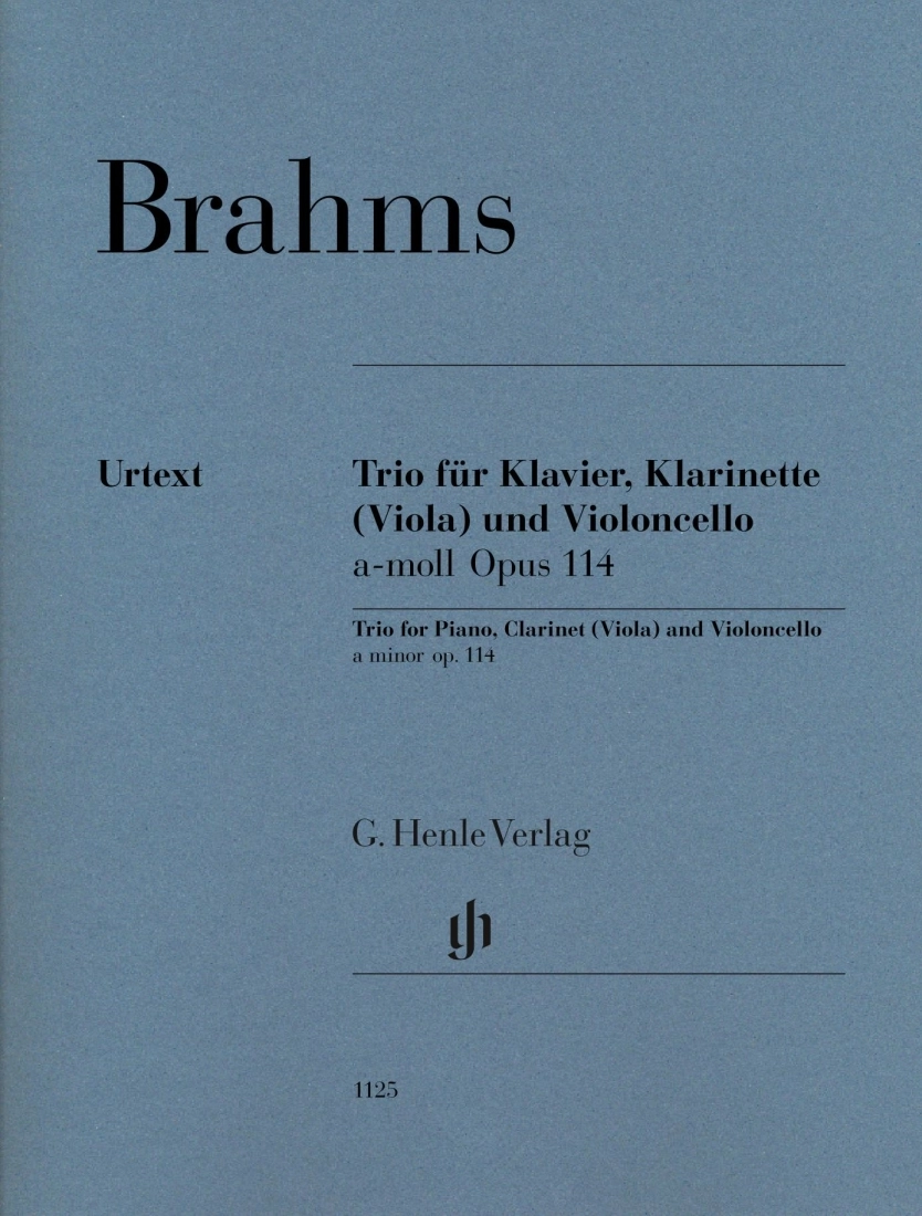 Trio in A Minor, Op. 114 (Revised Edition) - Brahms/Loose-Einfalt - Clarinet (Viola)/Cello/Piano - Score/Parts