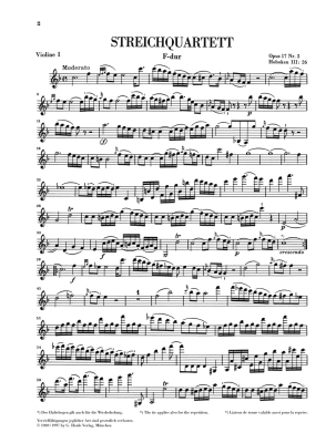 String Quartets, Volume III Op. 17 - Haydn/Feder - String Quartets - Parts Set
