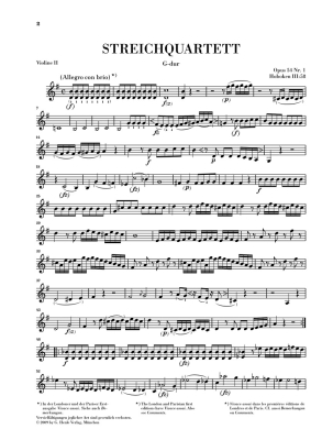 String Quartets, Volume VII Op.54 and Op.55 (Tost Quartets) - Haydn/Webster - String Quartet - Parts Set