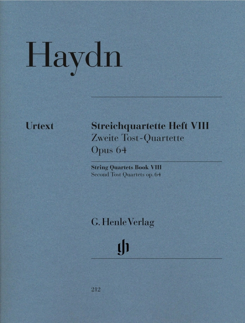 String Quartets, Volume VIII Op.64 (Second Tost Quartets) - Haydn /Kirkendale /Feder /Saslav - String Quartet - Parts Set