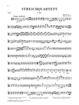 String Quartets, Volume VIII Op.64 (Second Tost Quartets) - Haydn /Kirkendale /Feder /Saslav - String Quartet - Parts Set