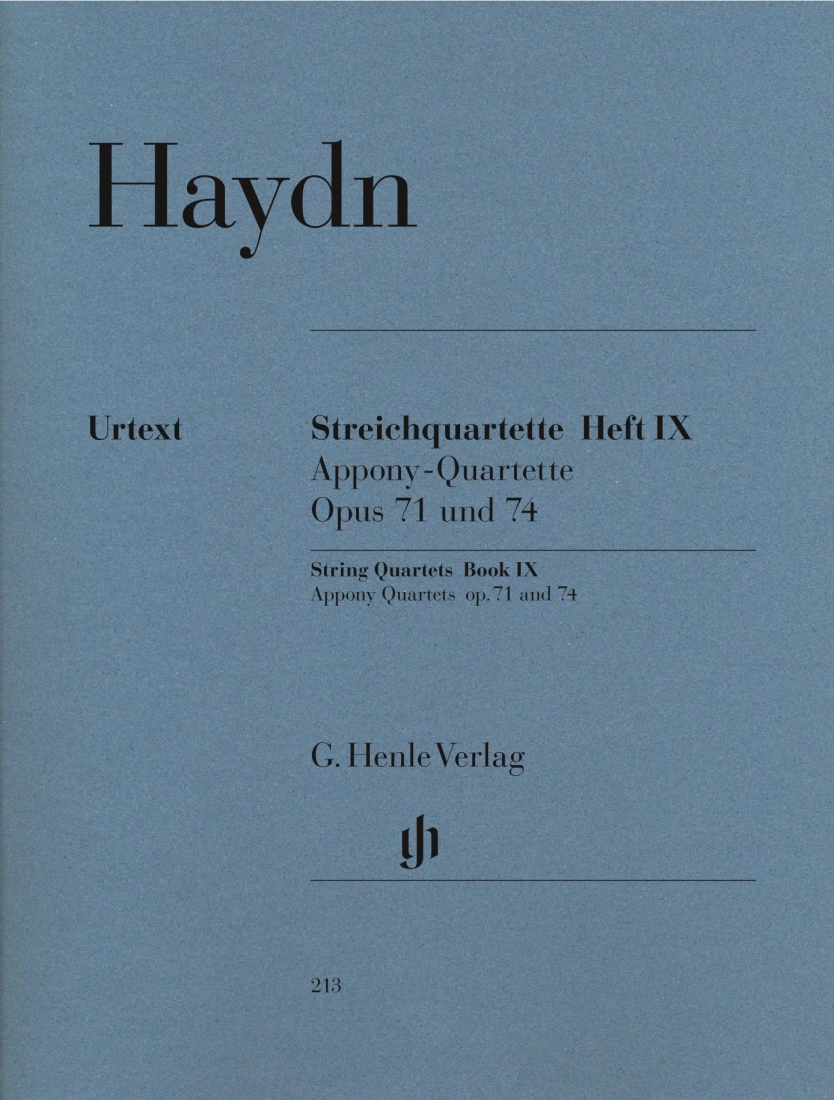 String Quartets, Volume XI Op.71 and Op.74 (Apponyi-Quartets) - Haydn/Feder/Saslav - String Quartet - Parts Set