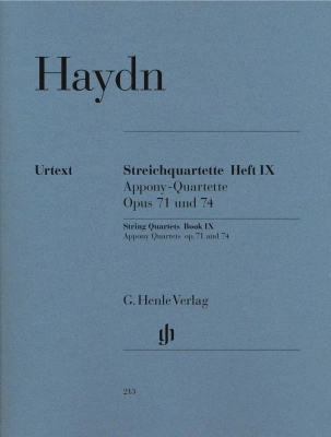 G. Henle Verlag - String Quartets, Volume XI Op.71 and Op.74 (Apponyi-Quartets) - Haydn/Feder/Saslav - String Quartet - Parts Set