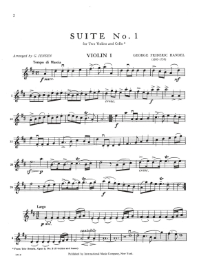 Two Suites, Op. 5 No. 2 - Handel/Jenson - String Trio - Parts Set