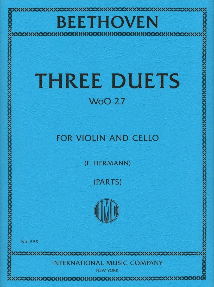 Three Duets, WoO 27 - Beethoven/Hermann - Violin/Cello - Parts Set