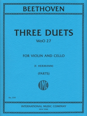 International Music Company - Three Duets, WoO 27 - Beethoven/Hermann - Violin/Cello - Parts Set