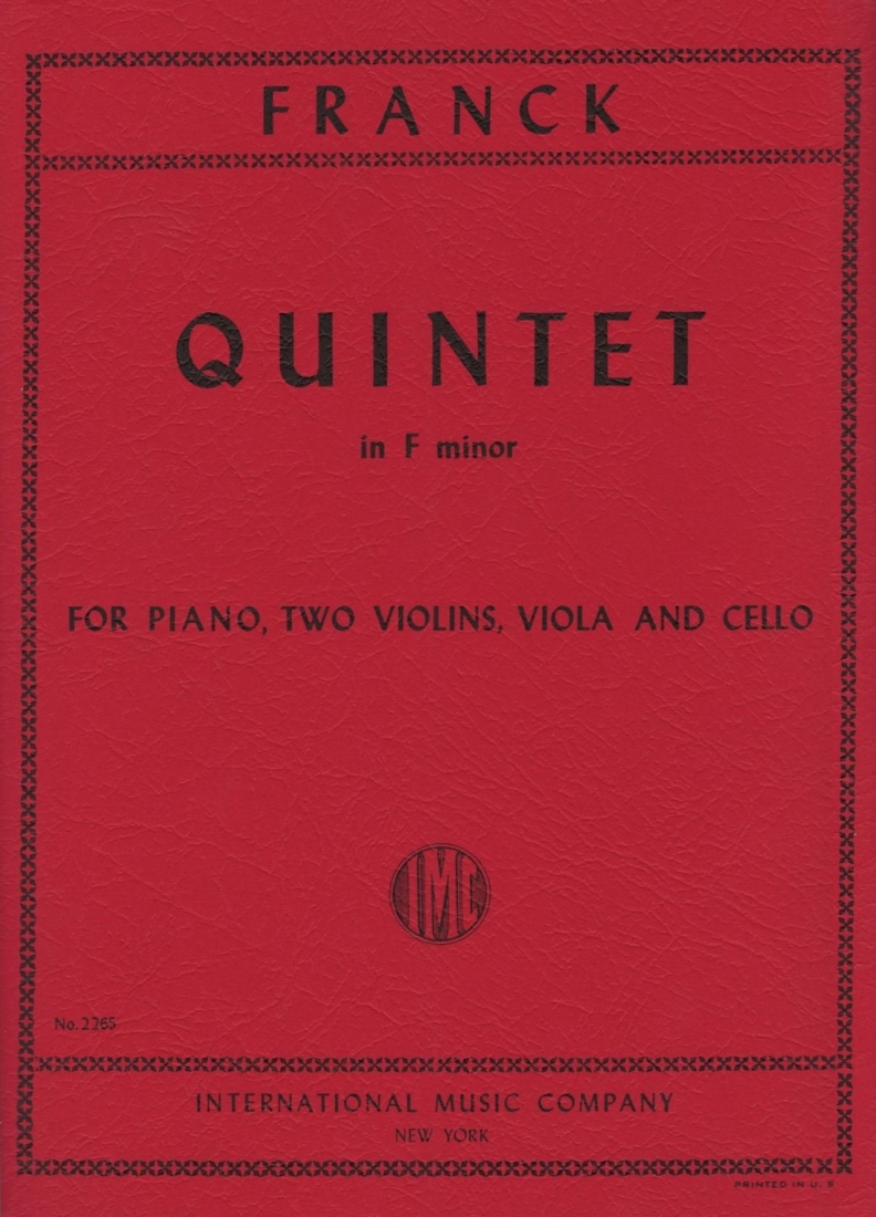 Quintet in F minor - Franck - 2 Violins/Viola/Cello/Piano - Score and Parts