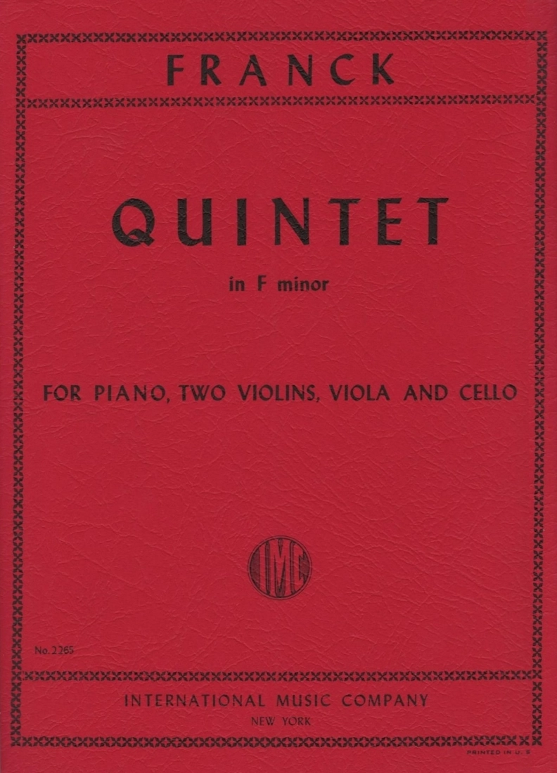 Quintet in F minor - Franck - 2 Violins/Viola/Cello/Piano - Score and Parts