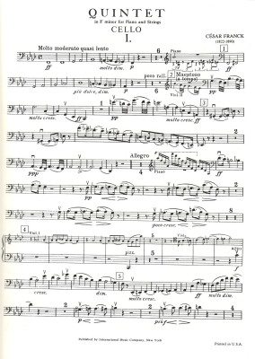Quintet in F minor - Franck - 2 Violins/Viola/Cello/Piano - Score and Parts