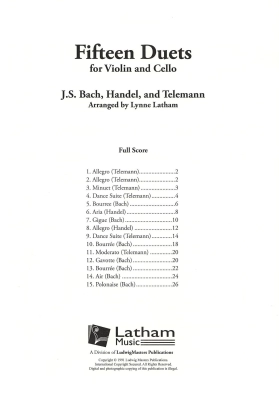 15 Duets for Violin and Cello - Latham - Violin/Cello - Book