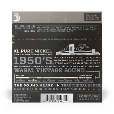 EPN115 - Pure Nickel Round Wound BLUES/JAZZ ROCK 11-48