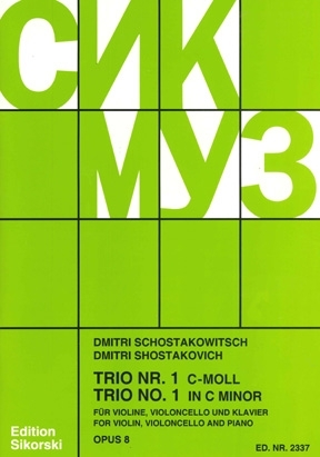 Trio No. 1, Op. 8 - Shostakovich - Piano Trio - Score/Parts