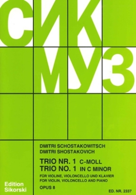 Hans Sikorski Int. - Trio No. 1, Op. 8 - Shostakovich - Piano Trio - Score/Parts