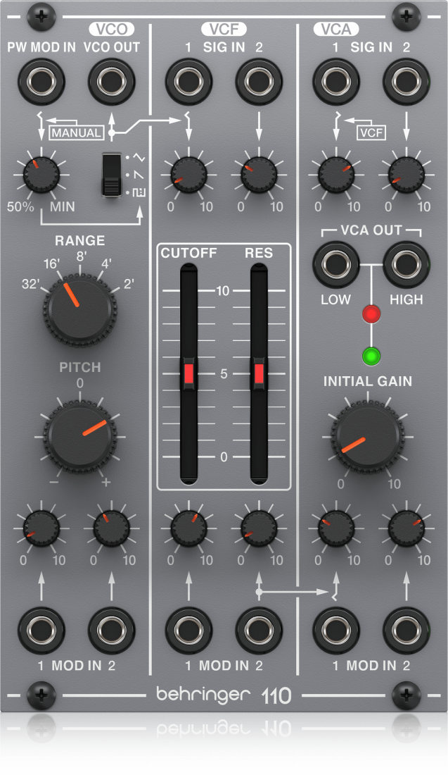 Analog VCO/VCF/VCA Module for Eurorack