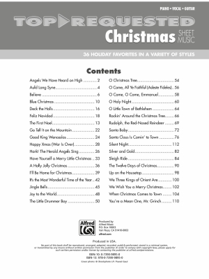 Top-Requested Christmas Sheet Music - Piano/Vocal/Guitar - Book