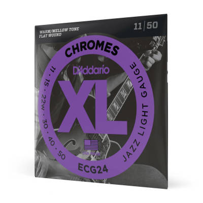 DAddario - ECG24 - Chromes Flat Wound JAZZ LIGHT 11-50