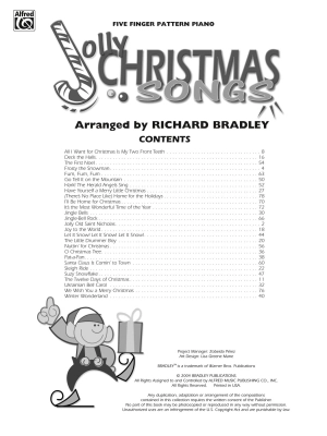 Jolly Christmas Songs - Bradley - Five Finger Piano - Book