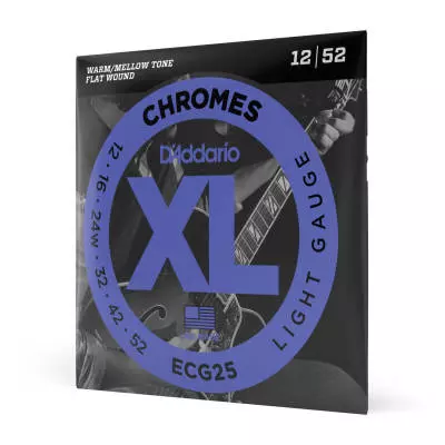 DAddario - ECG25 Chromes Flat Wound LIGHT 12-52