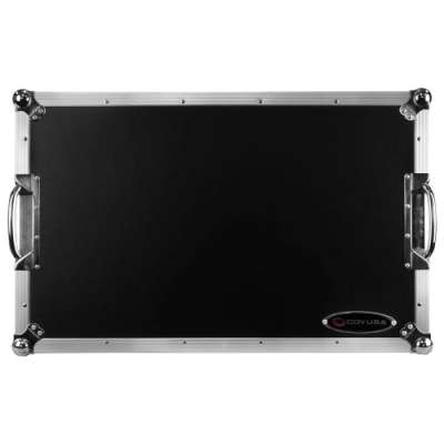 DDJ-REV5 1U Flight Case with Glide Style Laptop Platform and Corner Wheels